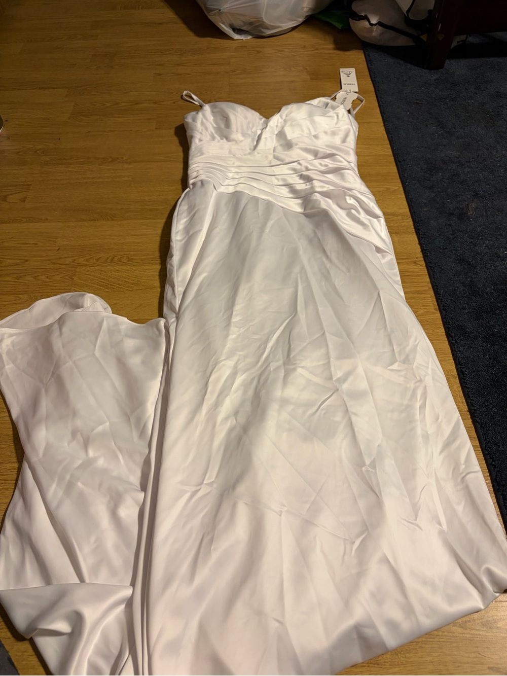 NWT Spaghetti strap White Bridal Gown with Sweetheart Bodice- longer train